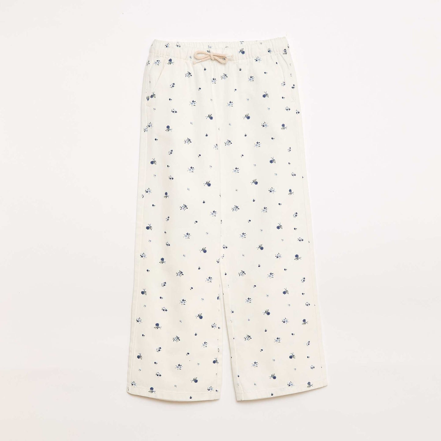 Pantalón de twill con cordones ajustables BLANCO