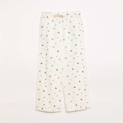 Pantalón de twill con cordones ajustables BLANCO