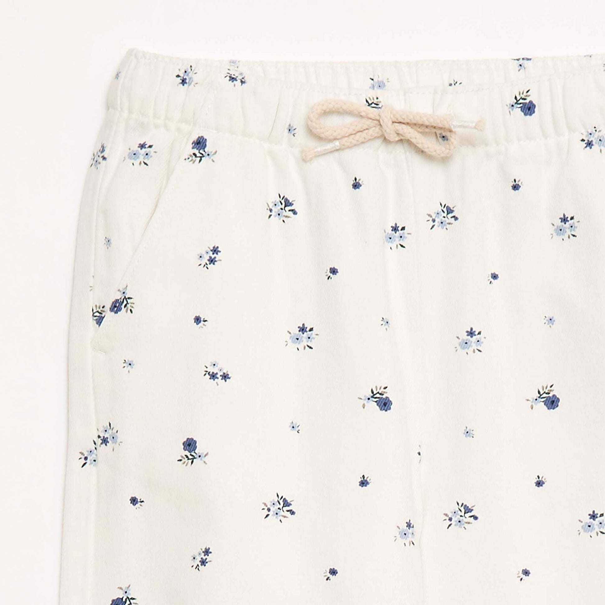 Pantalón de twill con cordones ajustables BLANCO