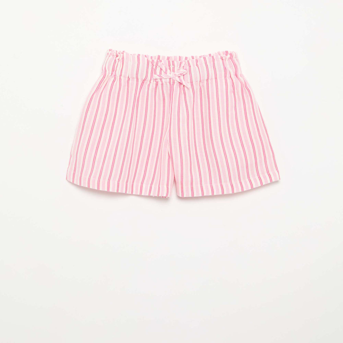 Pantalón corto liso con lazo de fantasía ROSA