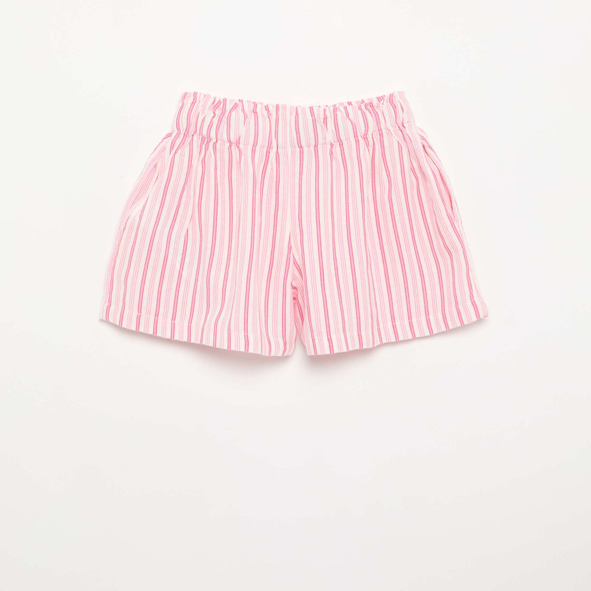 Pantalón corto liso con lazo de fantasía ROSA