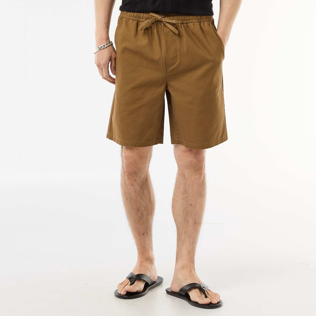 Bermuda chino liso MARRON