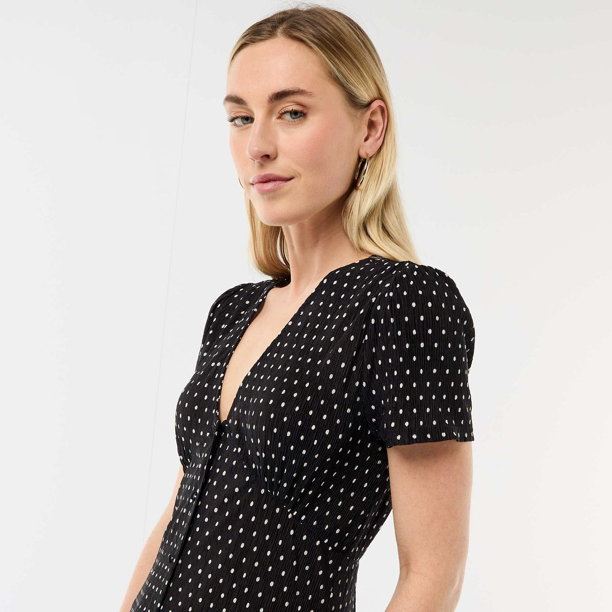 Vestido largo estampado all-over fino NEGRO