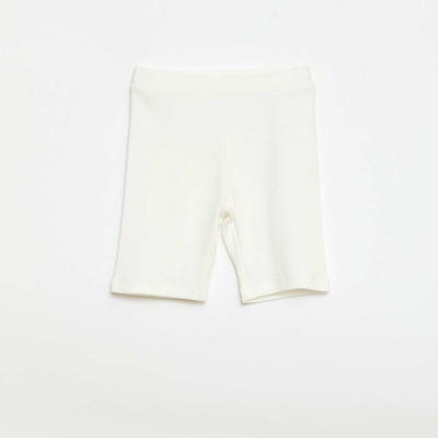 Pantalón corto ciclista de canalé BLANCO