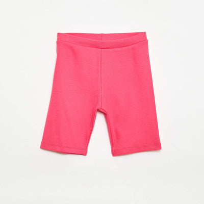 Pantalón corto ciclista de canalé ROSA