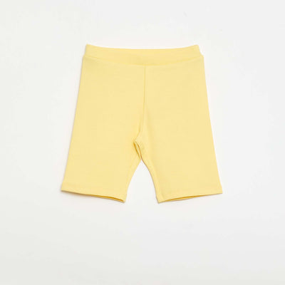Pantalón corto ciclista de canalé AMARILLO
