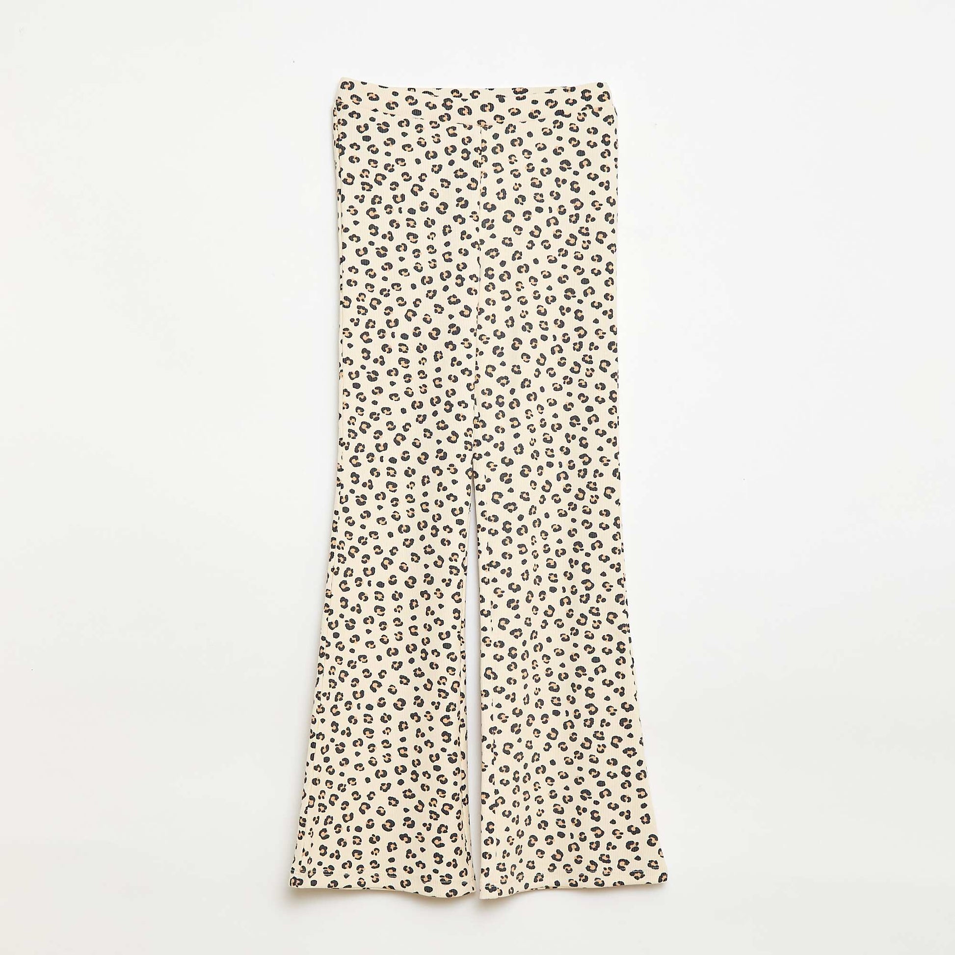 Legging de canalé con estampado BEIGE