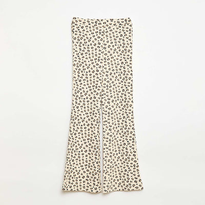 Legging de canalé con estampado BEIGE
