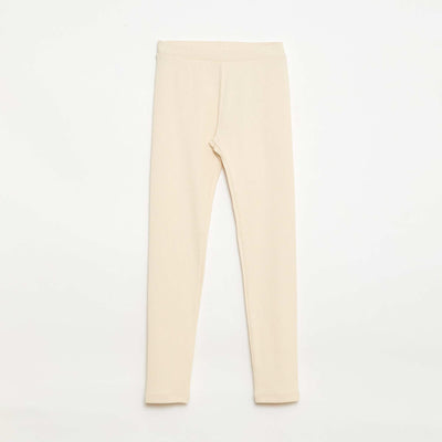 Legging de punto liso de algodón BLANCO