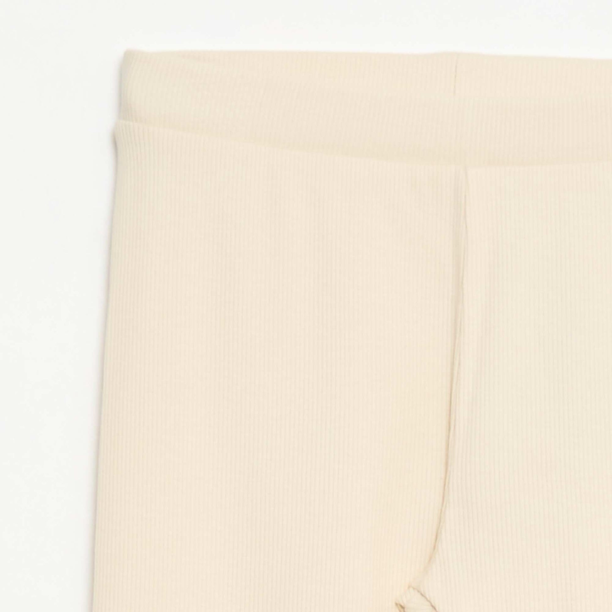 Legging de punto liso de algodón BLANCO