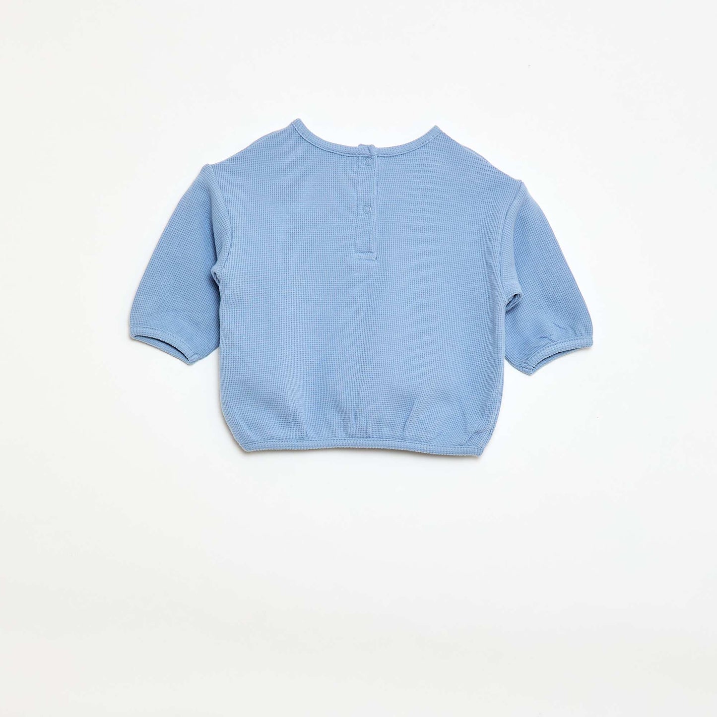 Camiseta de manga larga en punto gofrado AZUL