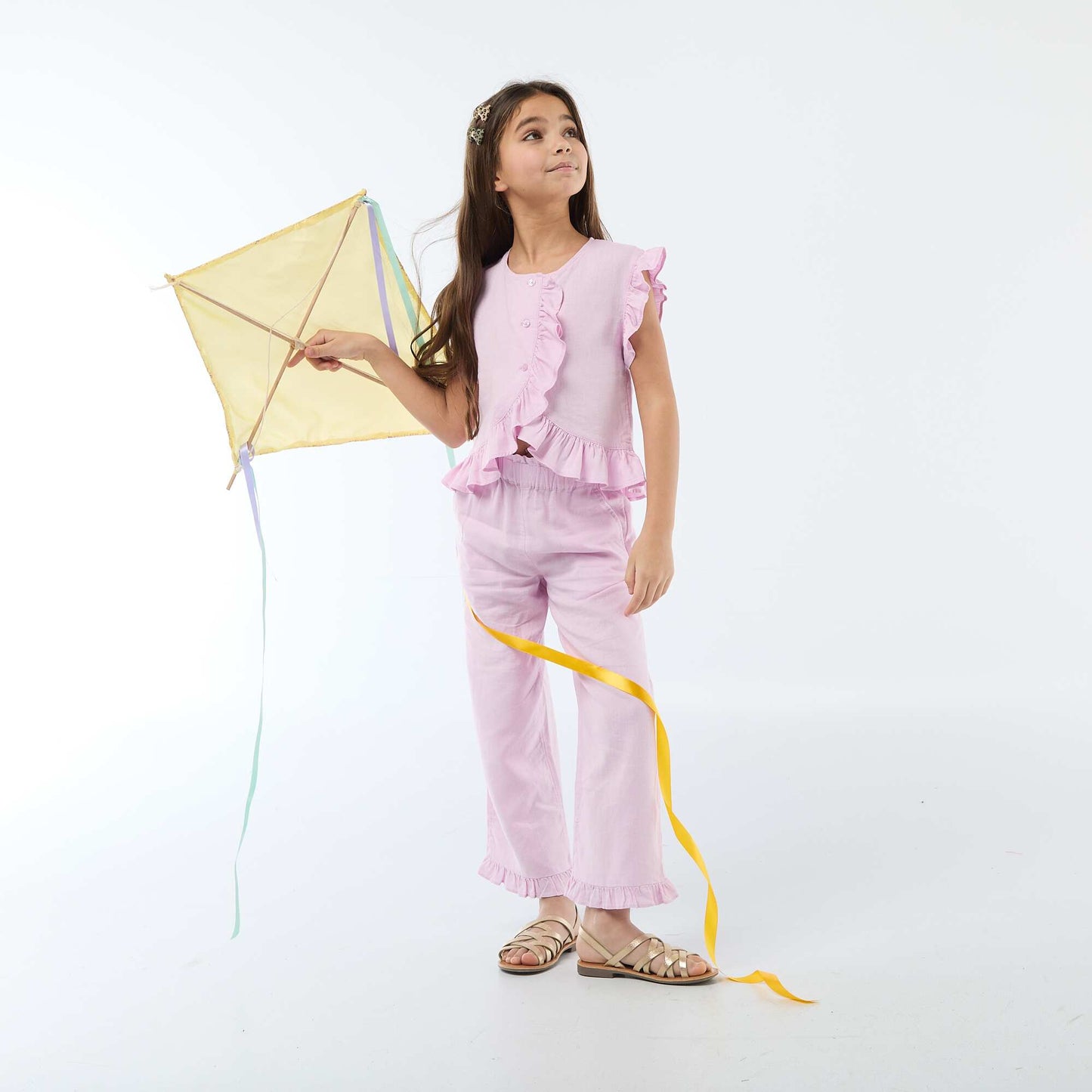 Pantalón en mezcla de lino PURPURA