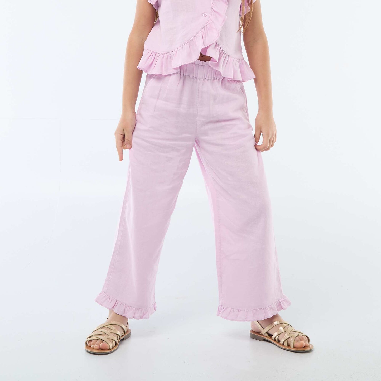 Pantalón en mezcla de lino PURPURA