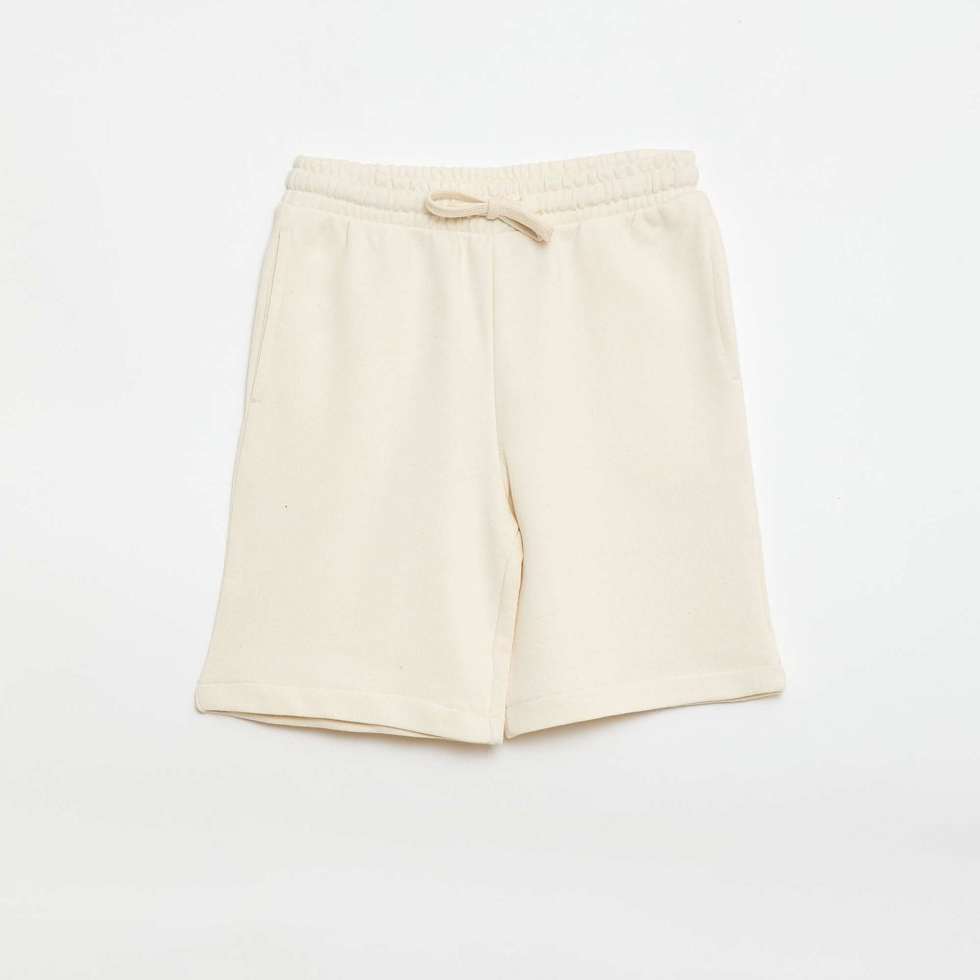 Pack de 2 pantalones cortos de algodón liso BEIGE