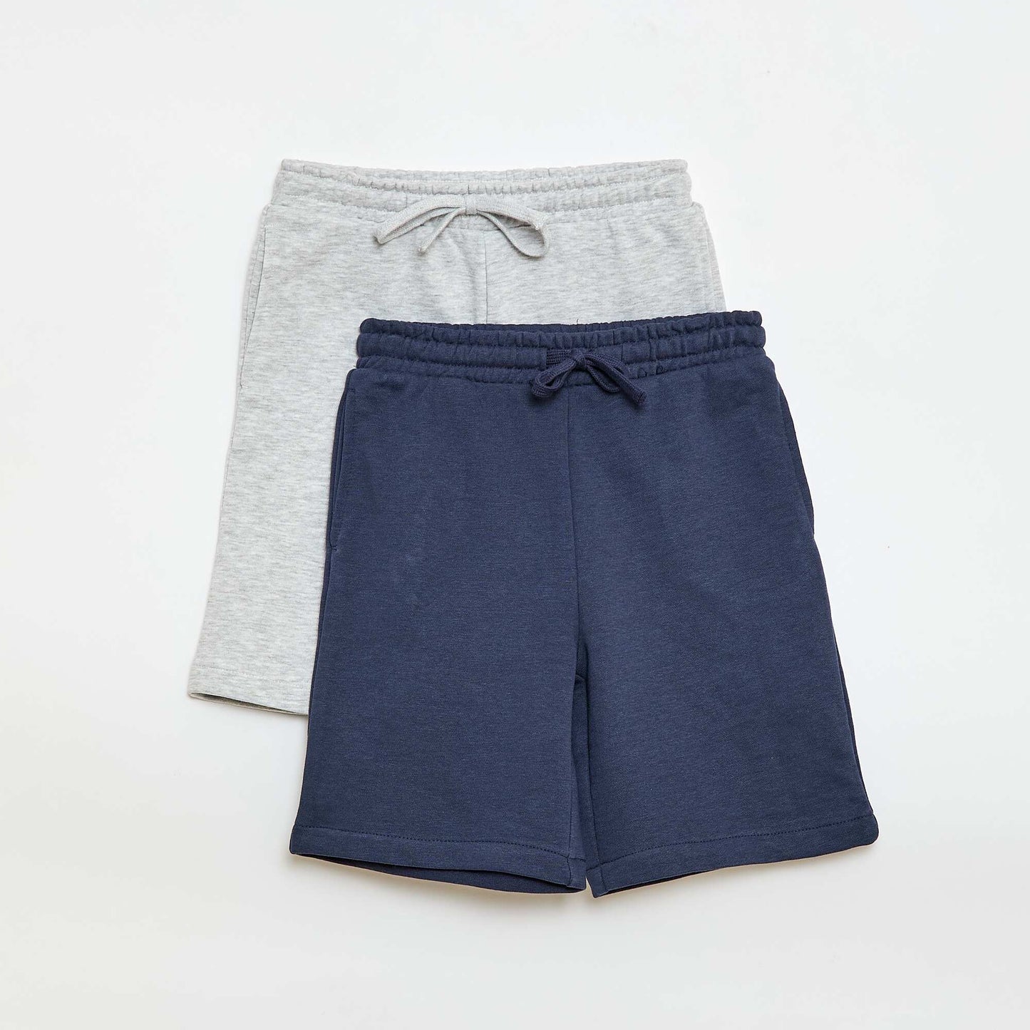 Pack de 2 pantalones cortos de algodón liso AZUL