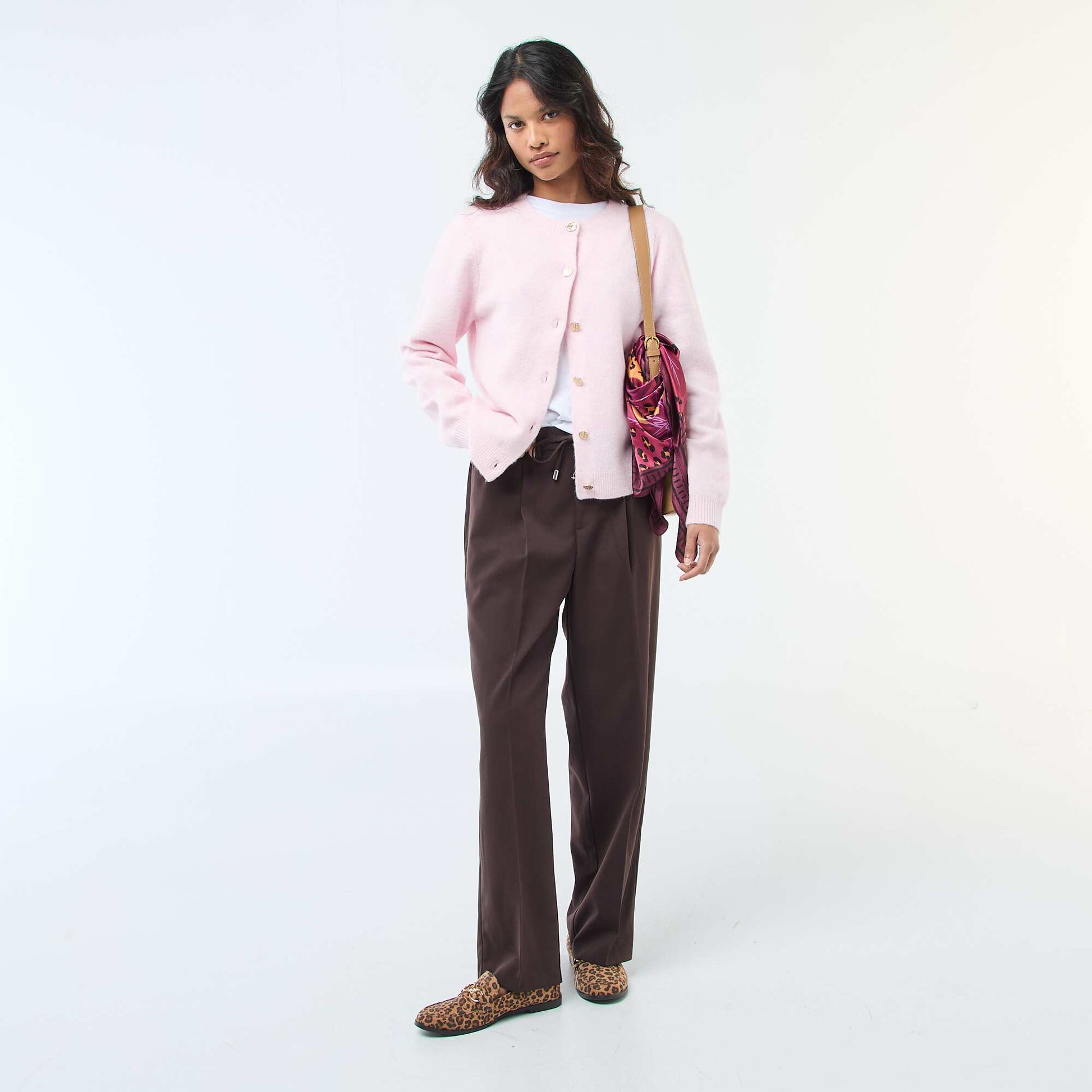 Cárdigan de punto con botones dorados ROSA