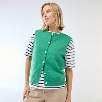 Chaleco sin mangas liso VERDE