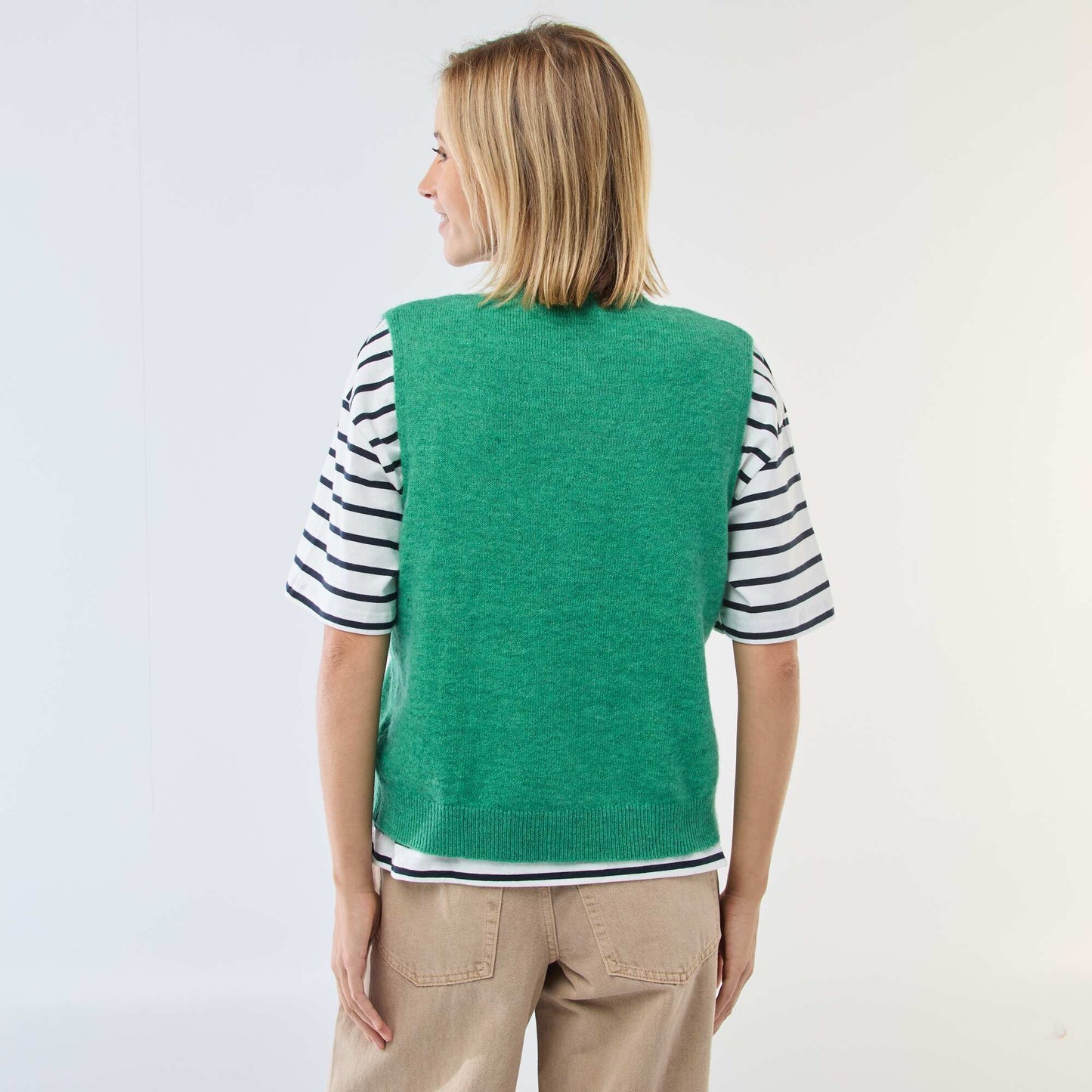Chaleco sin mangas liso VERDE
