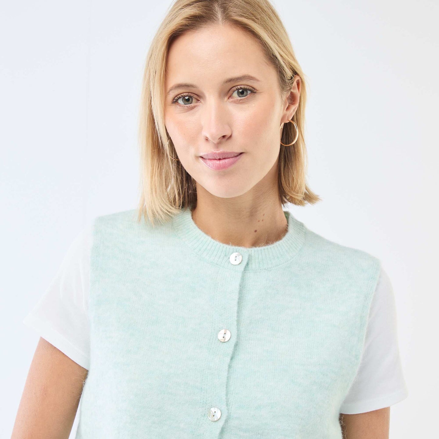 Chaleco sin mangas liso VERDE