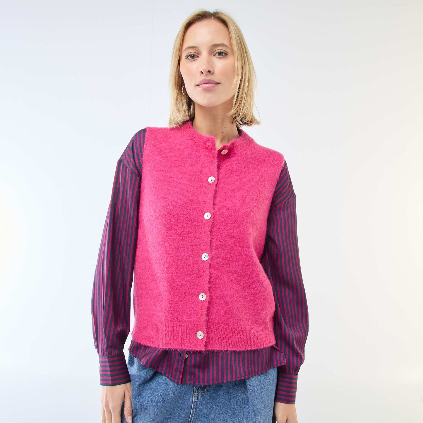 Chaleco sin mangas liso ROSA