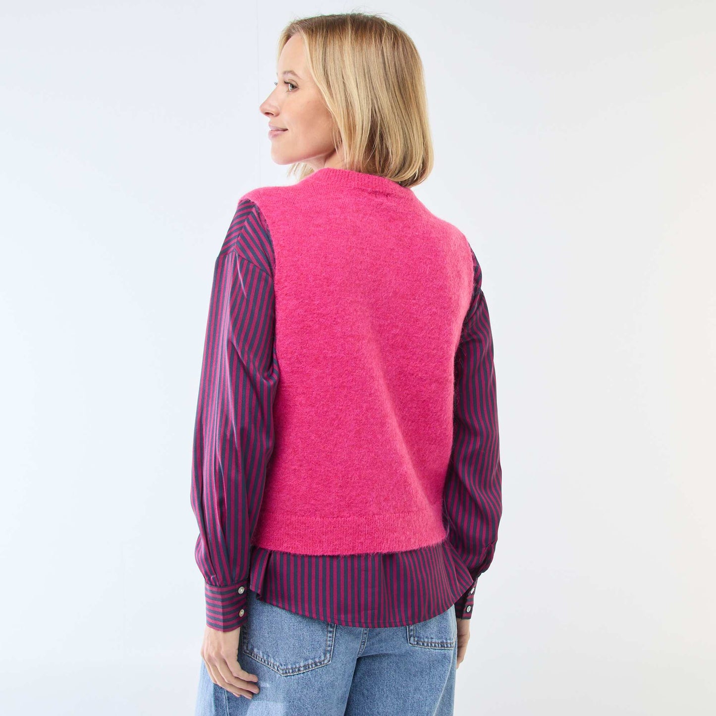 Chaleco sin mangas liso ROSA