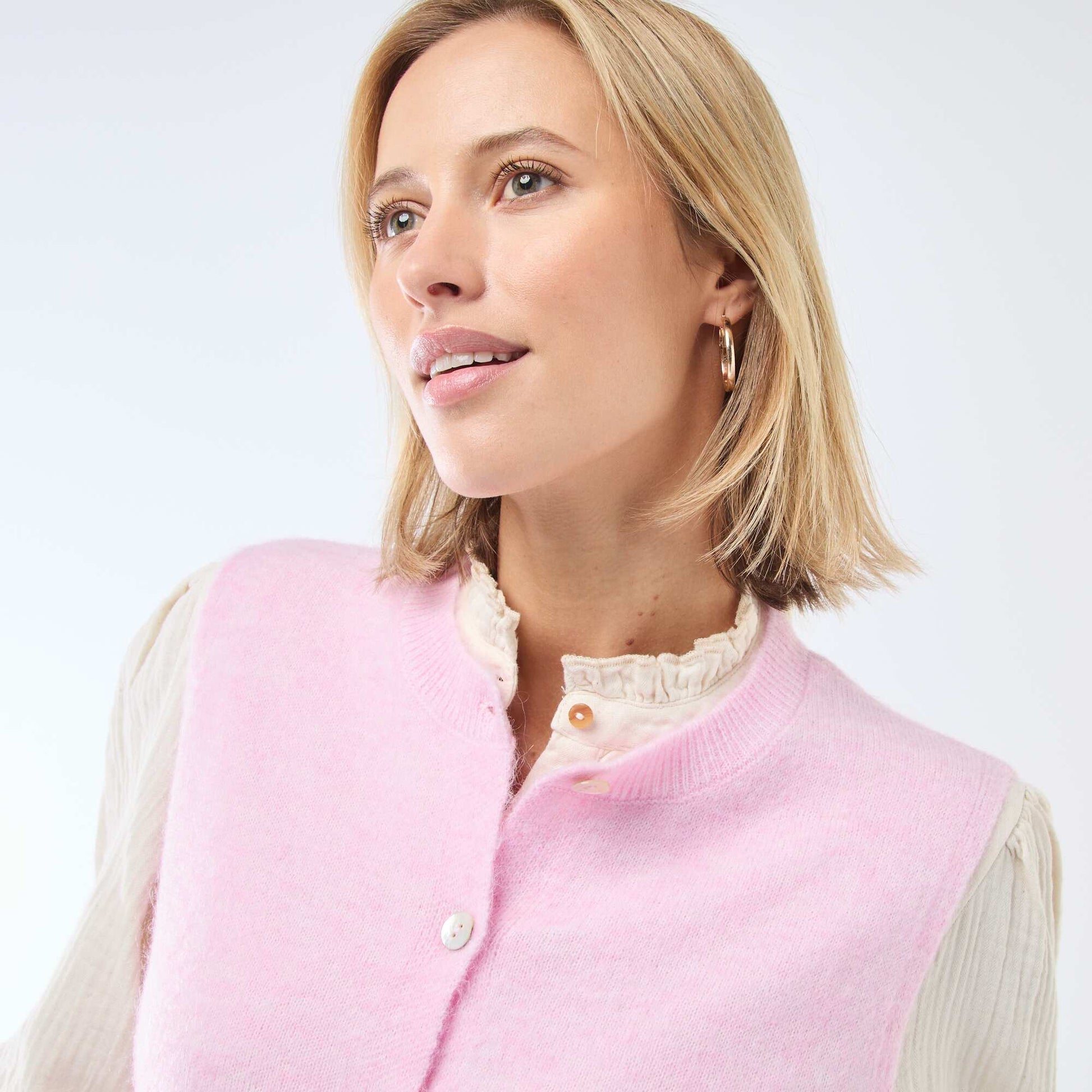 Chaleco sin mangas liso ROSA