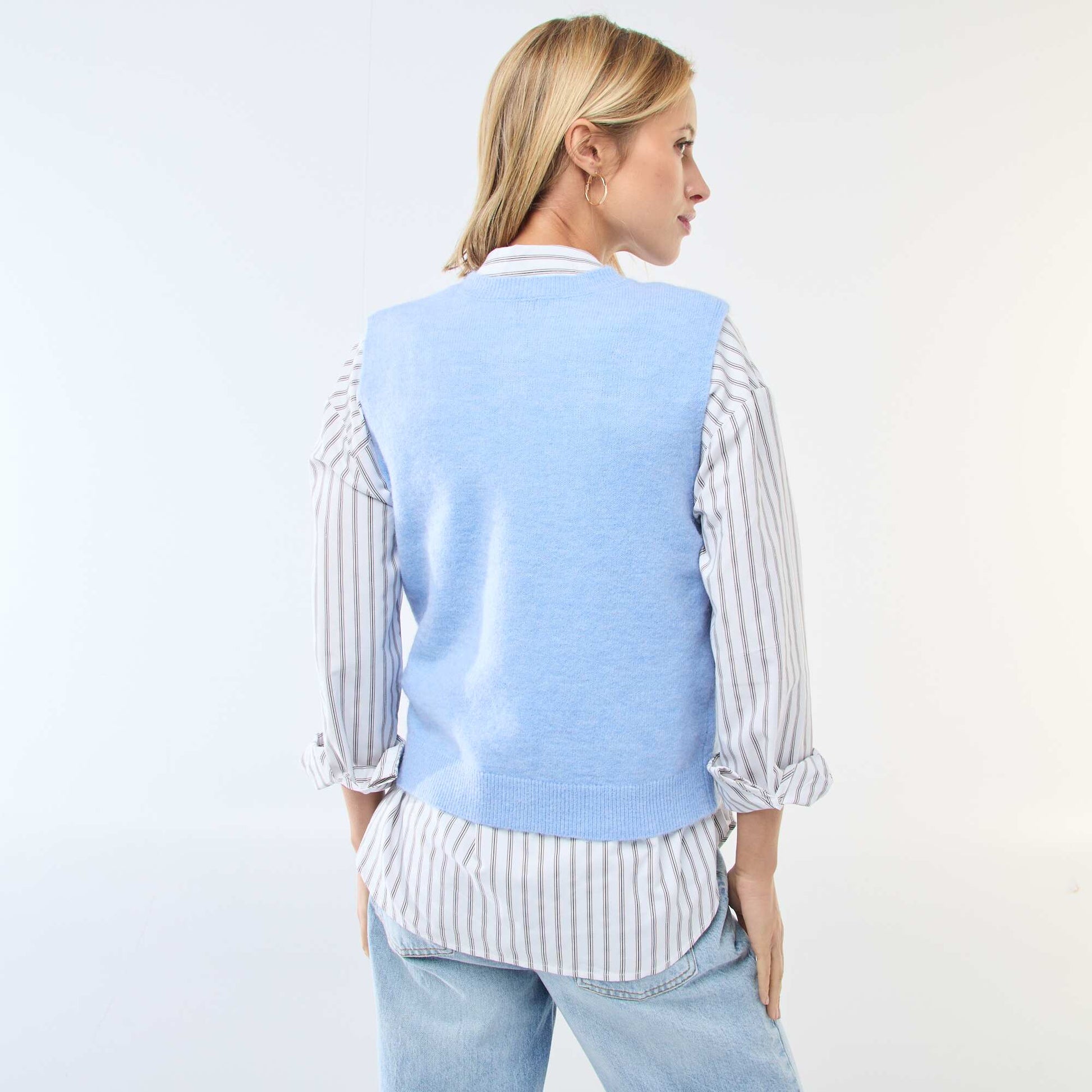 Chaleco sin mangas liso AZUL