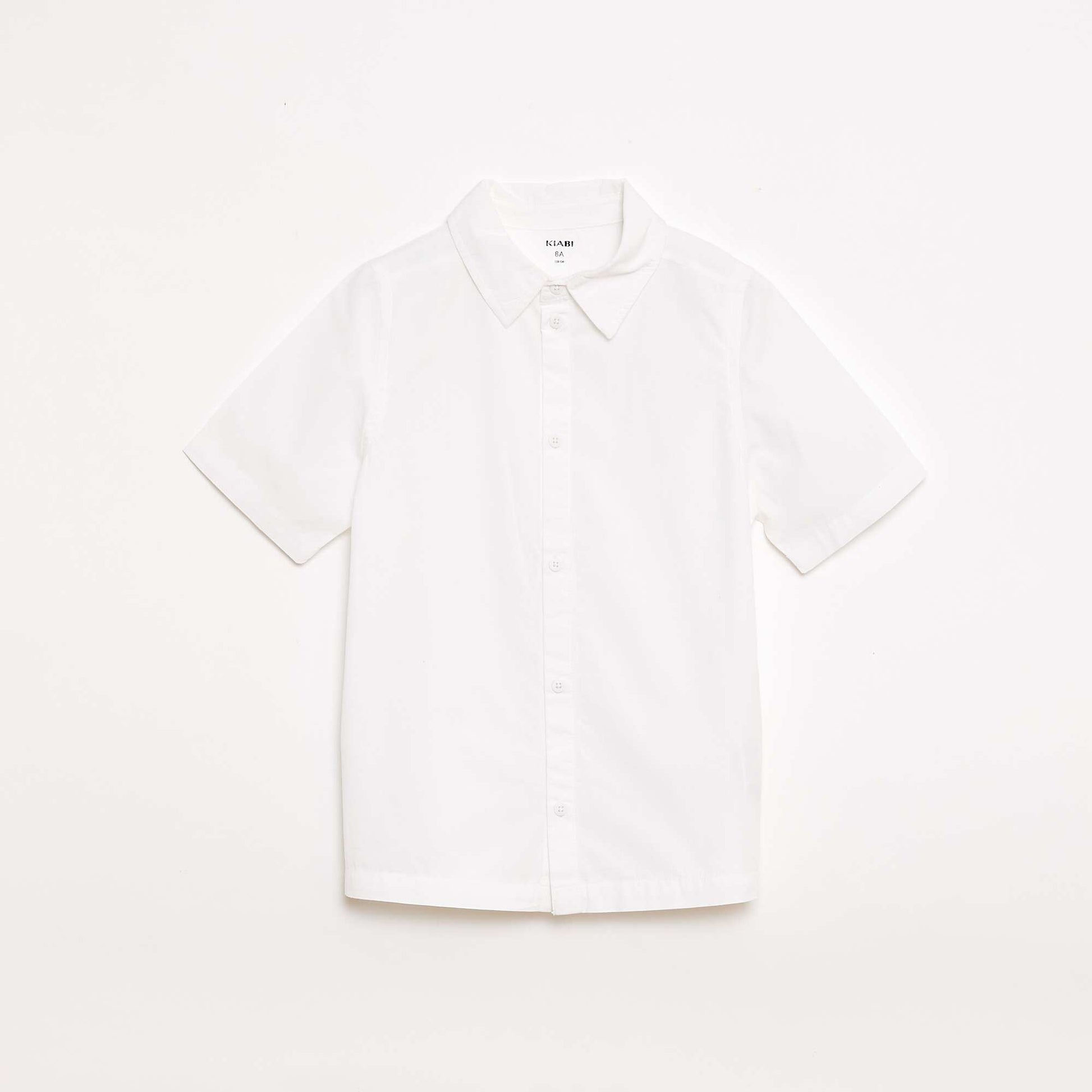 Camisa lisa de manga corta BLANCO