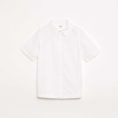 Camisa lisa de manga corta BLANCO