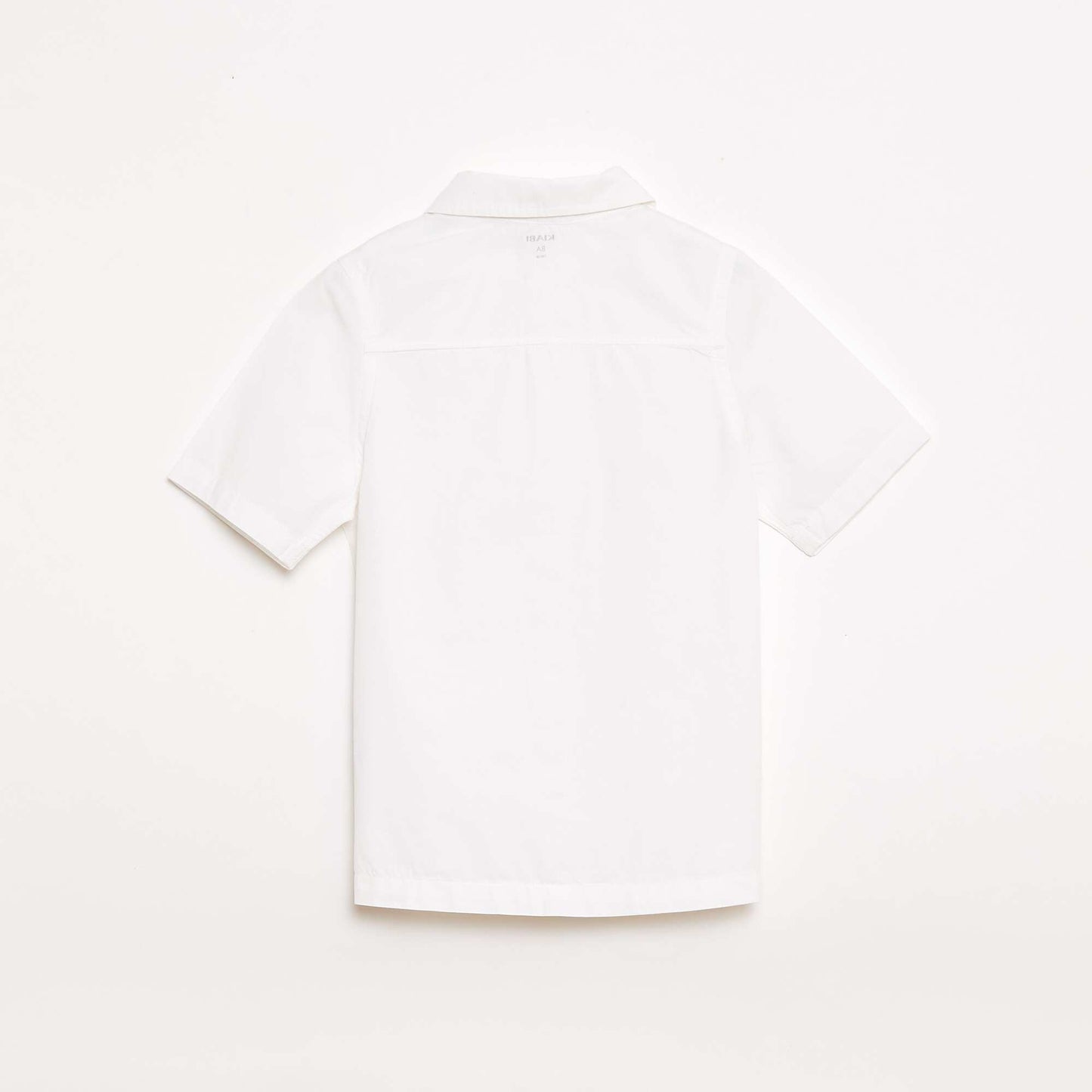Camisa lisa de manga corta BLANCO