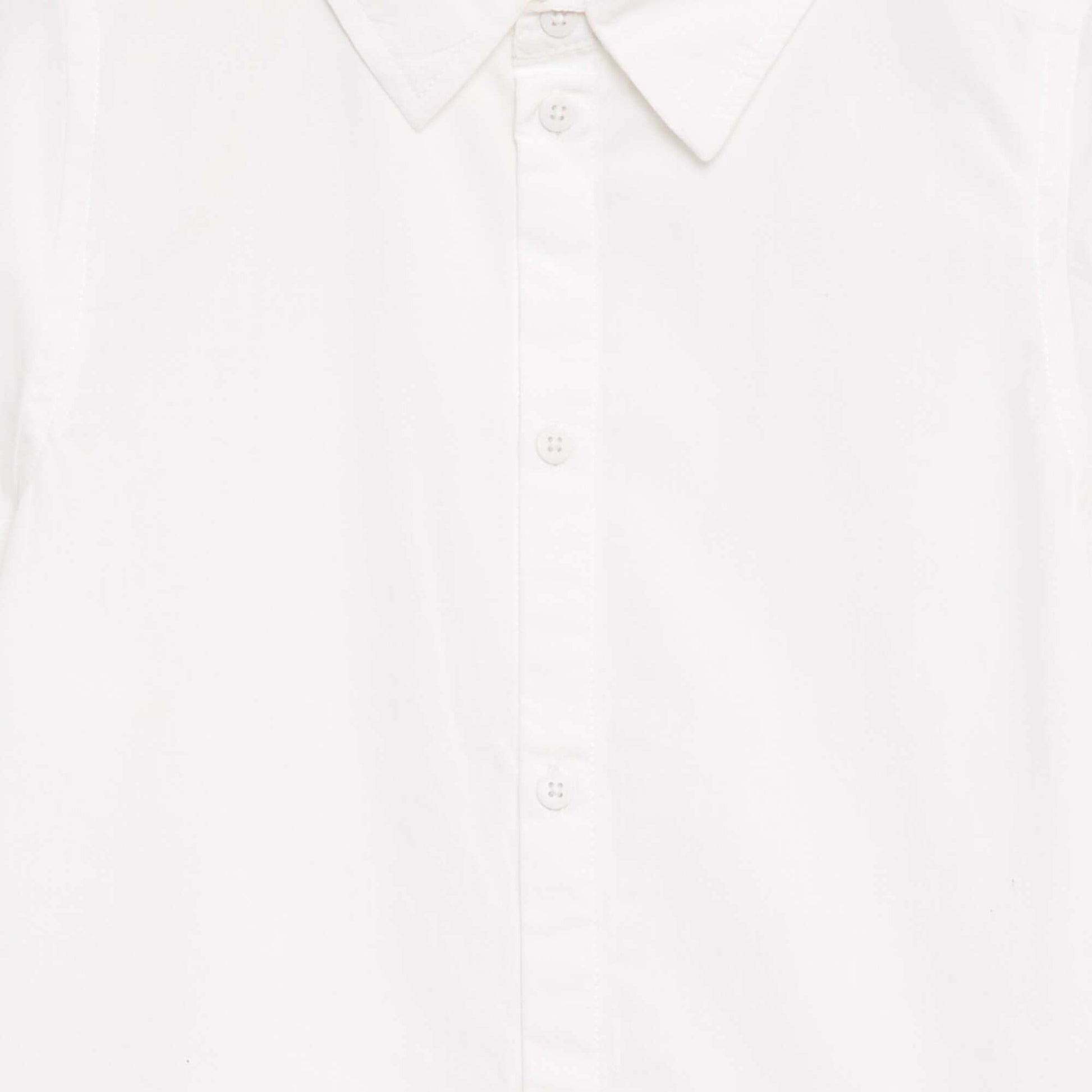 Camisa lisa de manga corta BLANCO