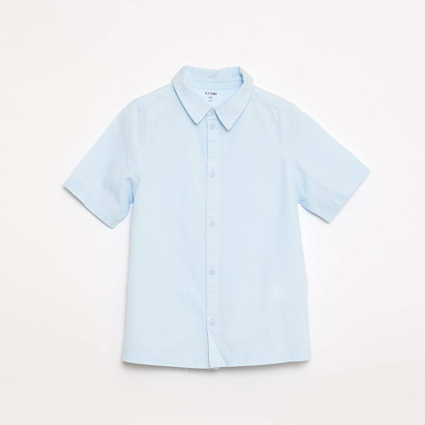 Camisa lisa de manga corta AZUL