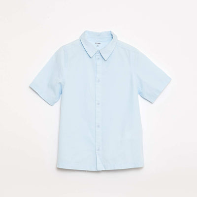 Camisa lisa de manga corta AZUL