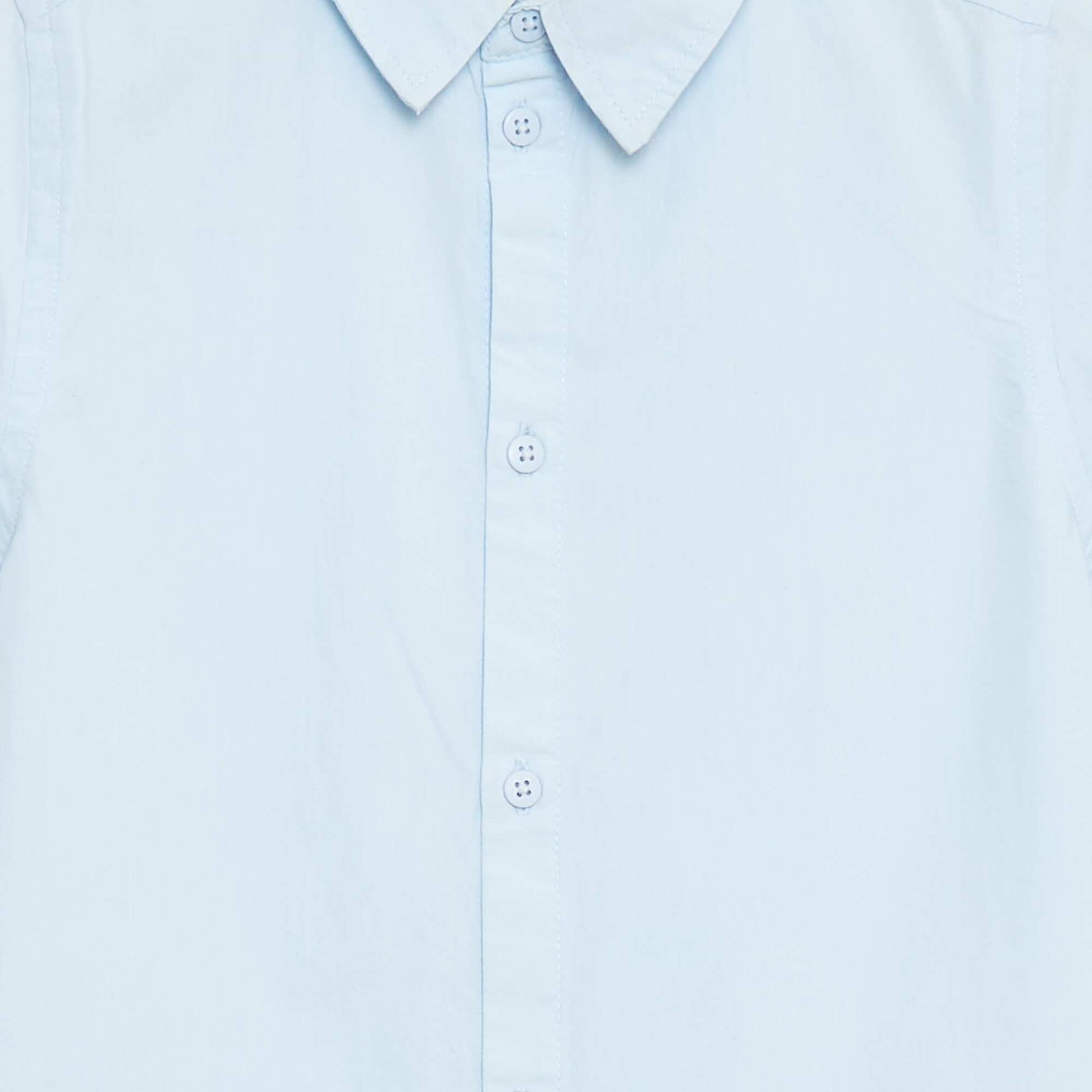 Camisa lisa de manga corta AZUL