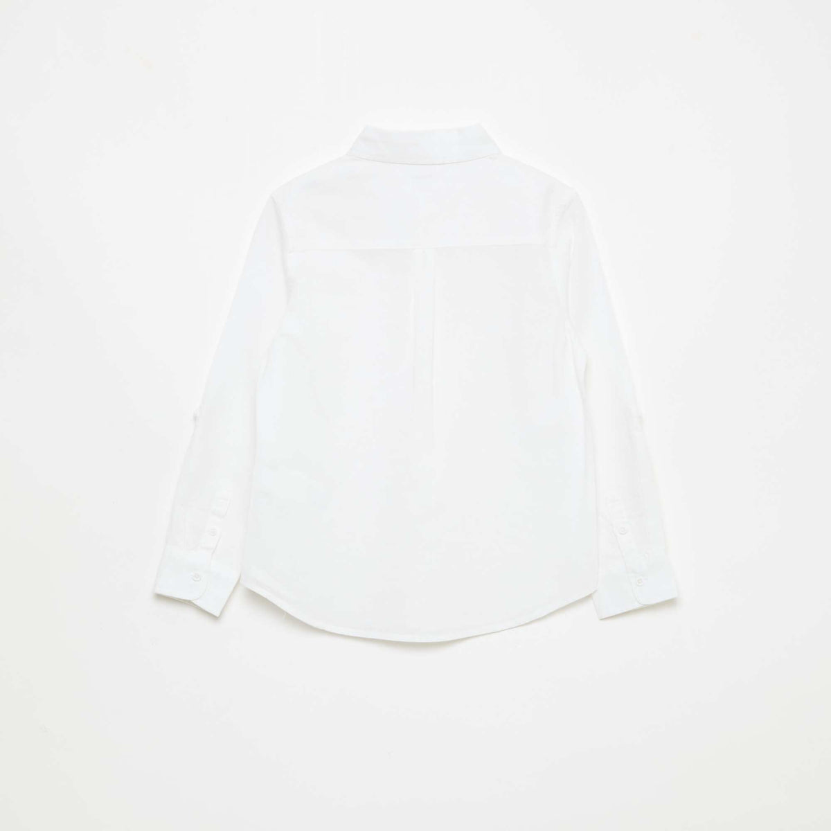 Camisa con bolsillo y mangas remangables BLANCO
