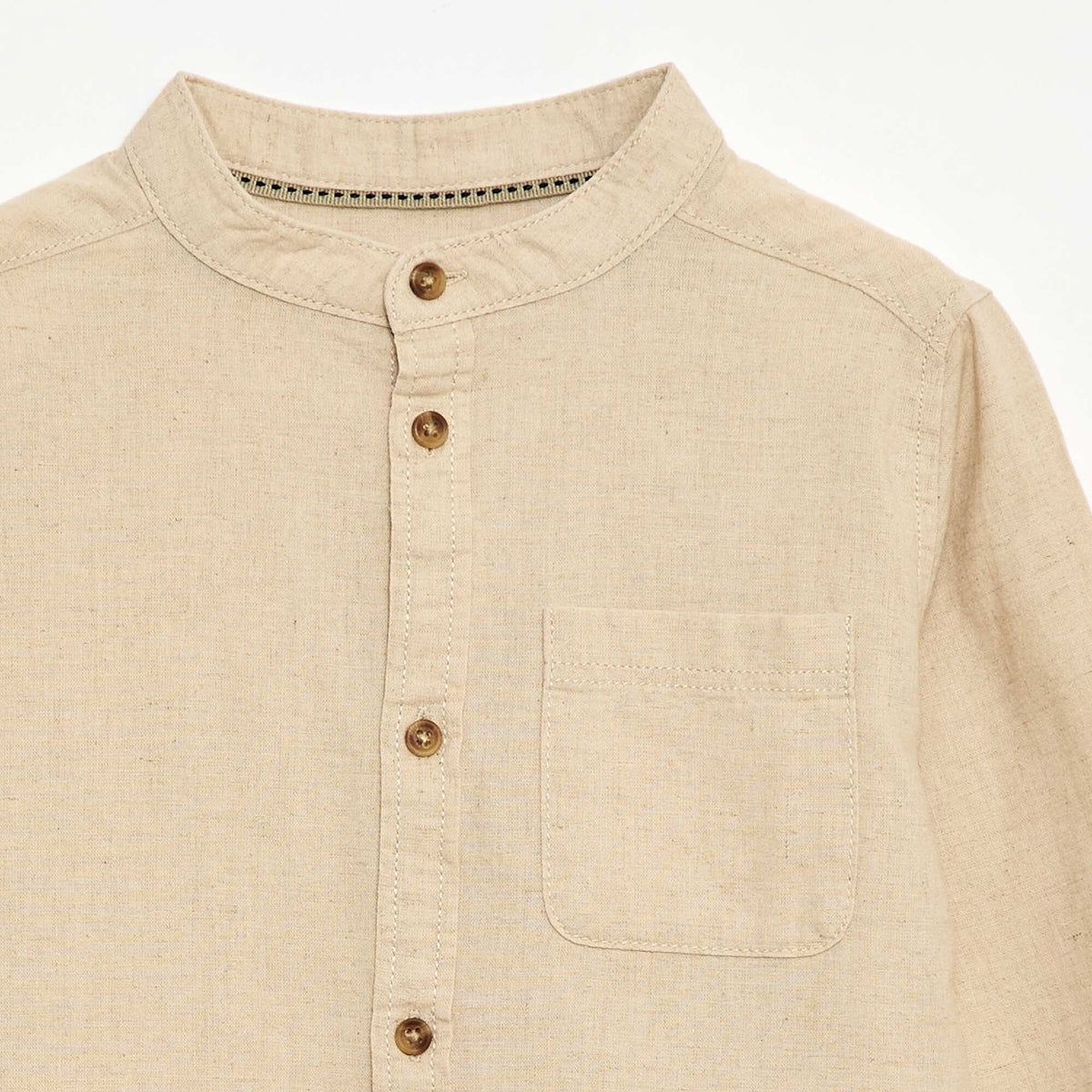 Camisa de lino mezclado BEIGE