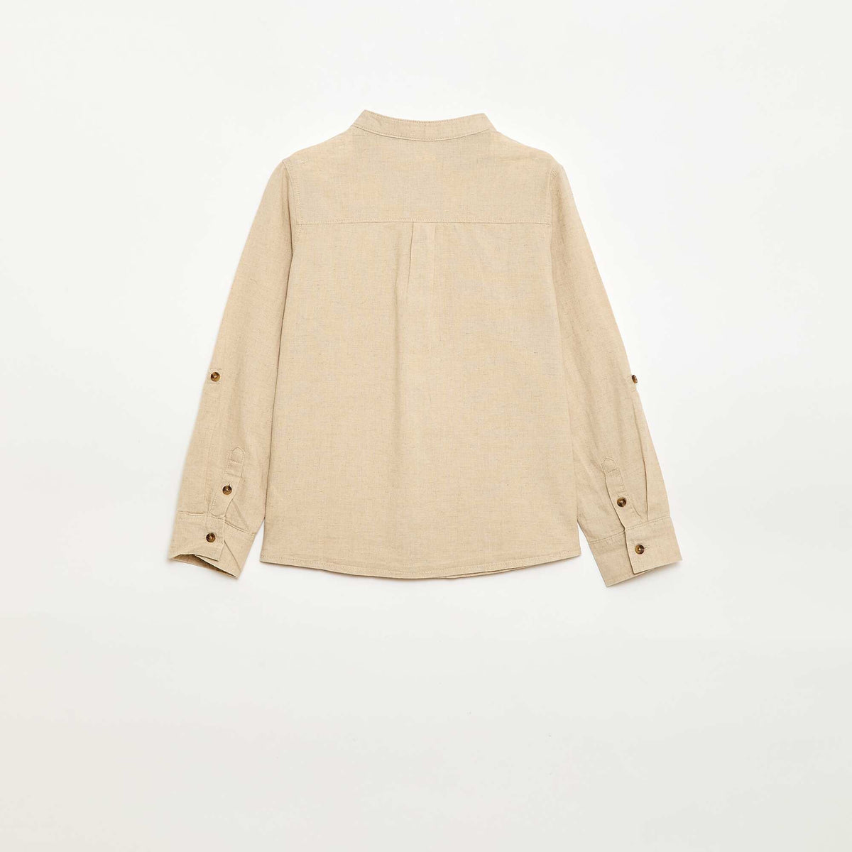 Camisa de lino mezclado BEIGE