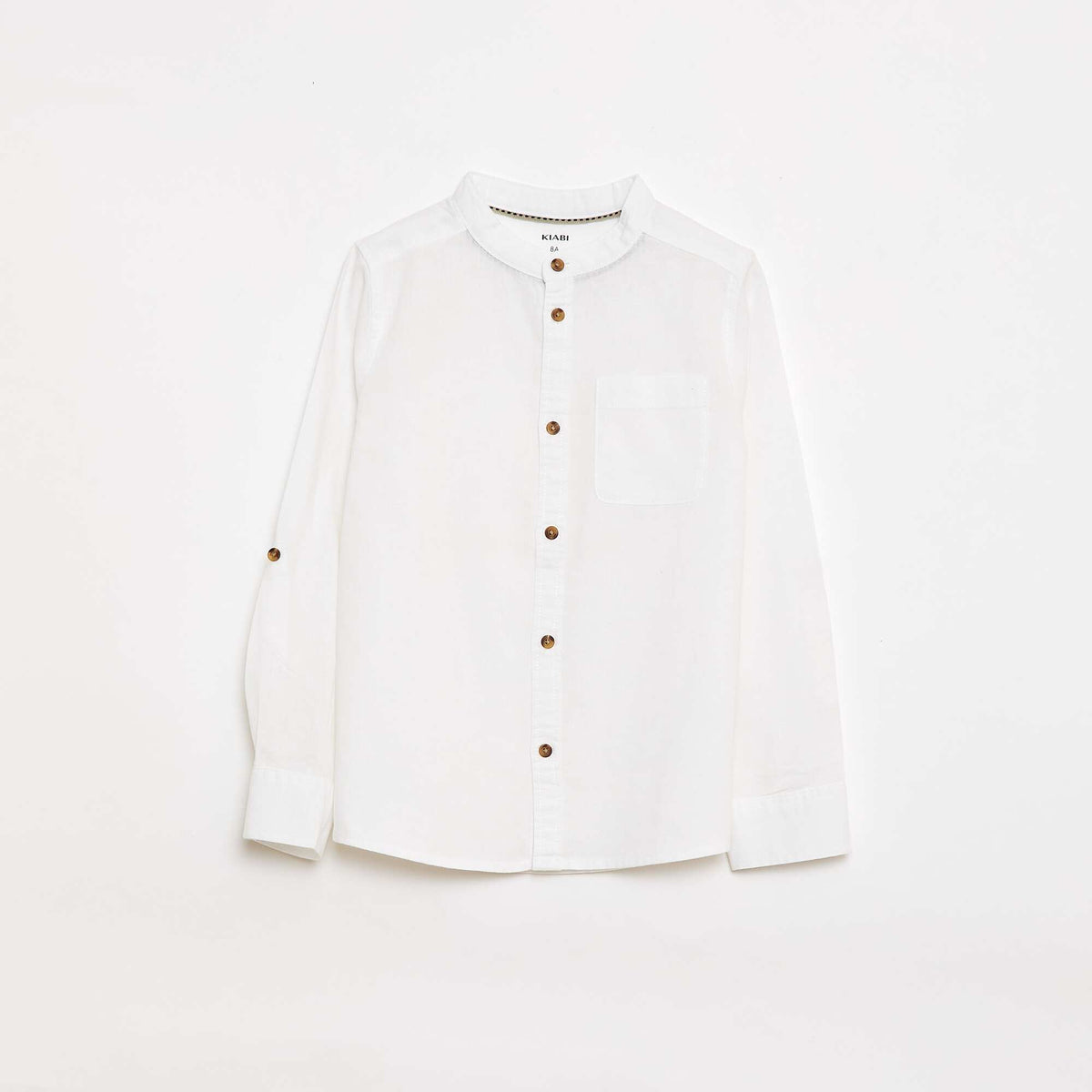 Camisa de lino mezclado BLANCO