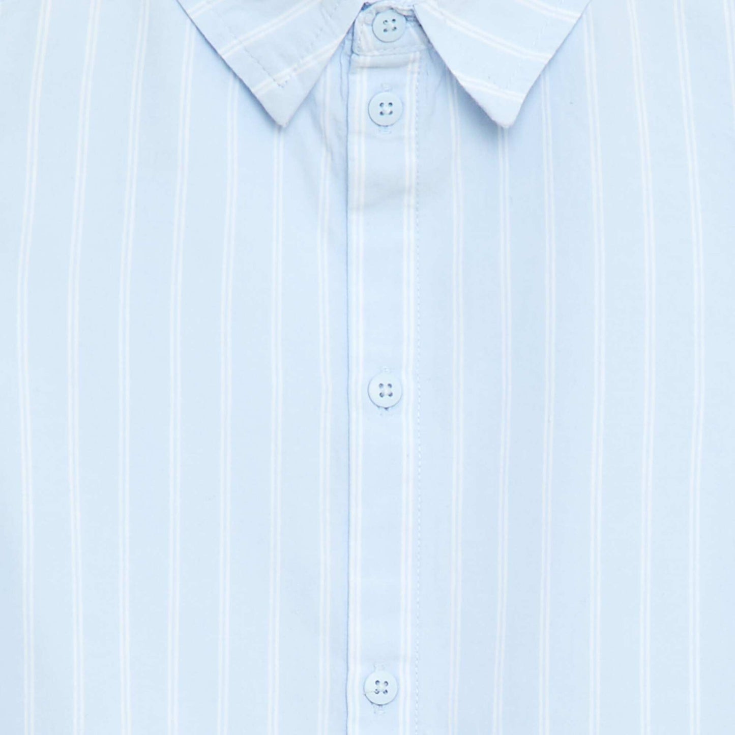 Camisa de rayas de manga corta en algodón AZUL