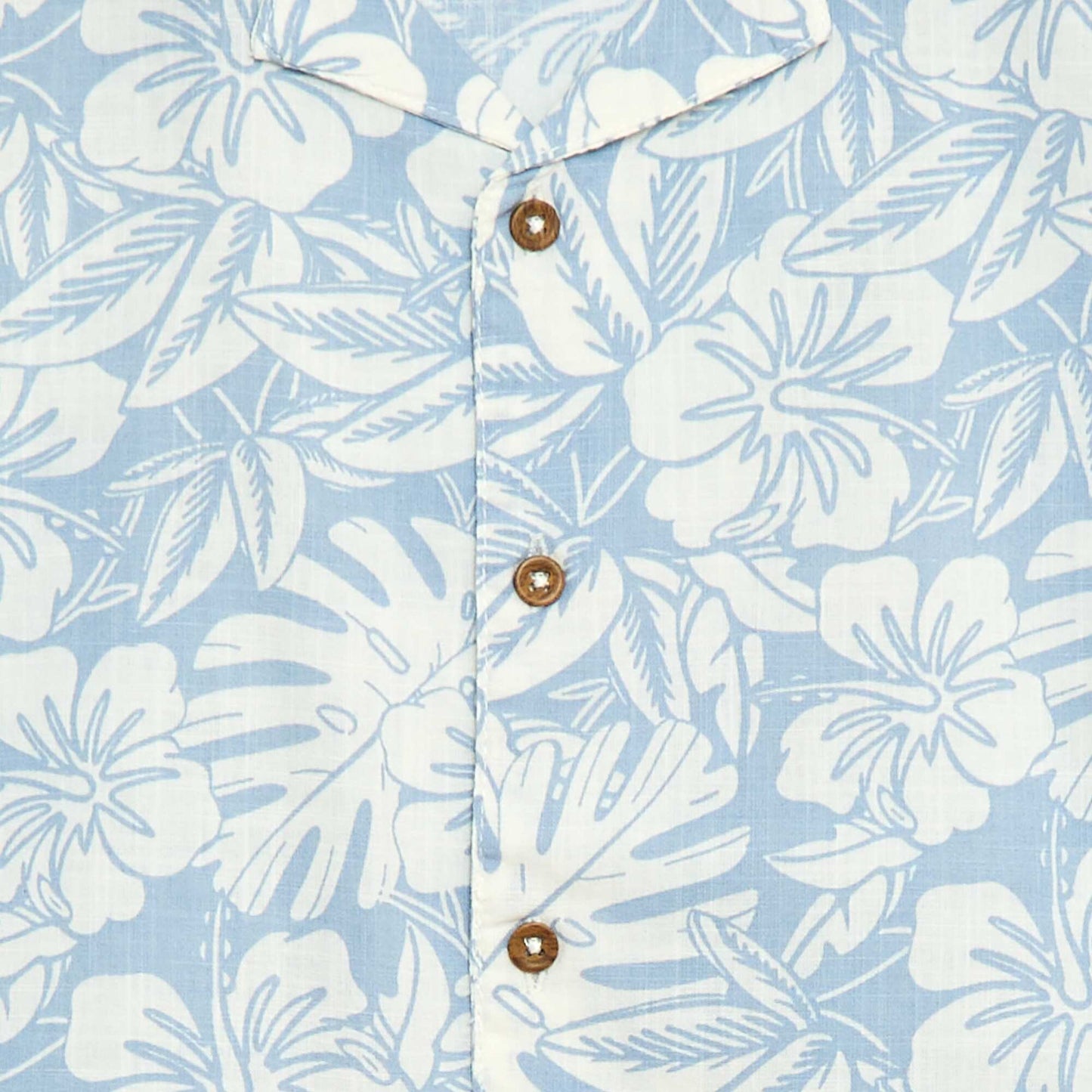 Camisa regular de manga corta en algodón AZUL