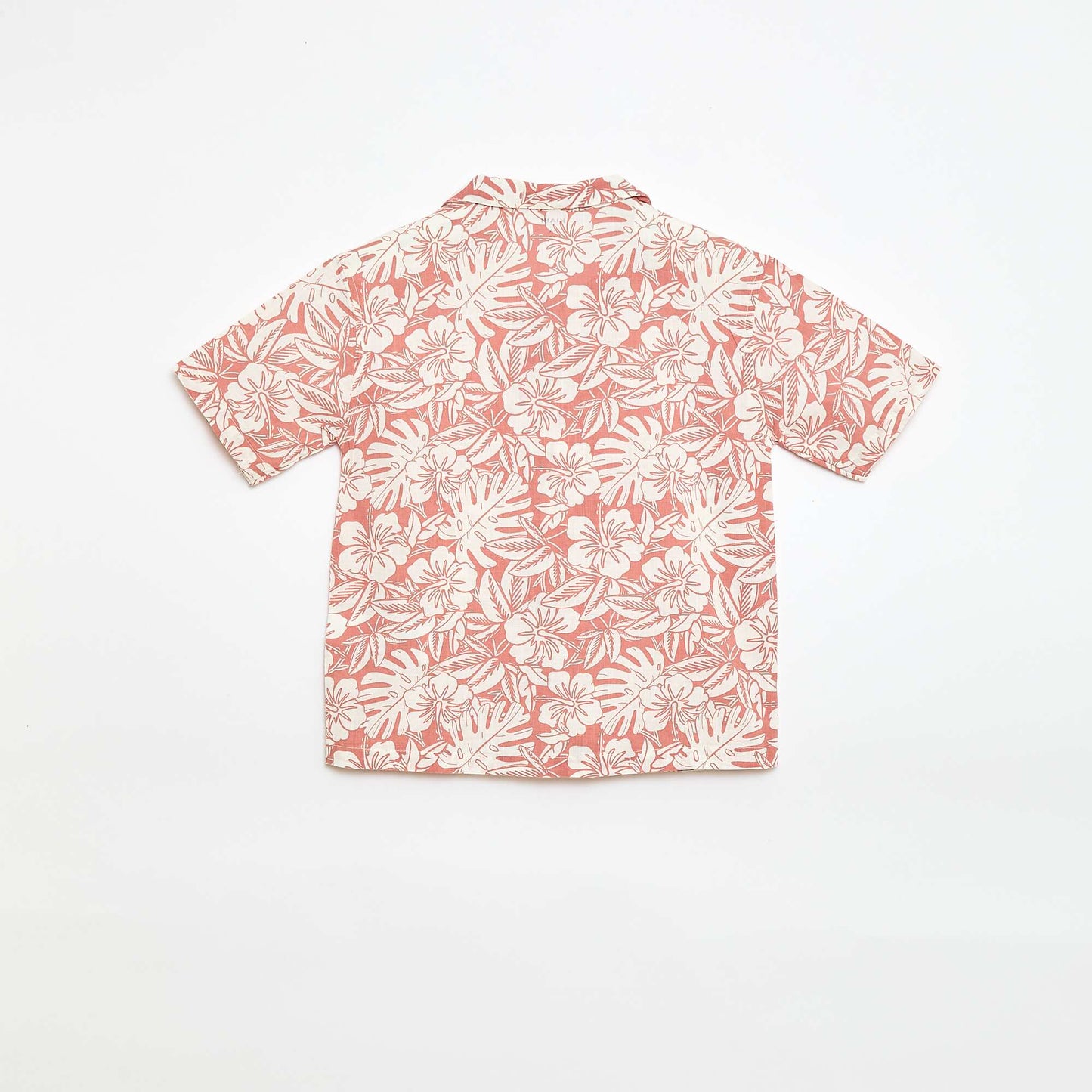 Camisa regular de manga corta en algodón ROJO
