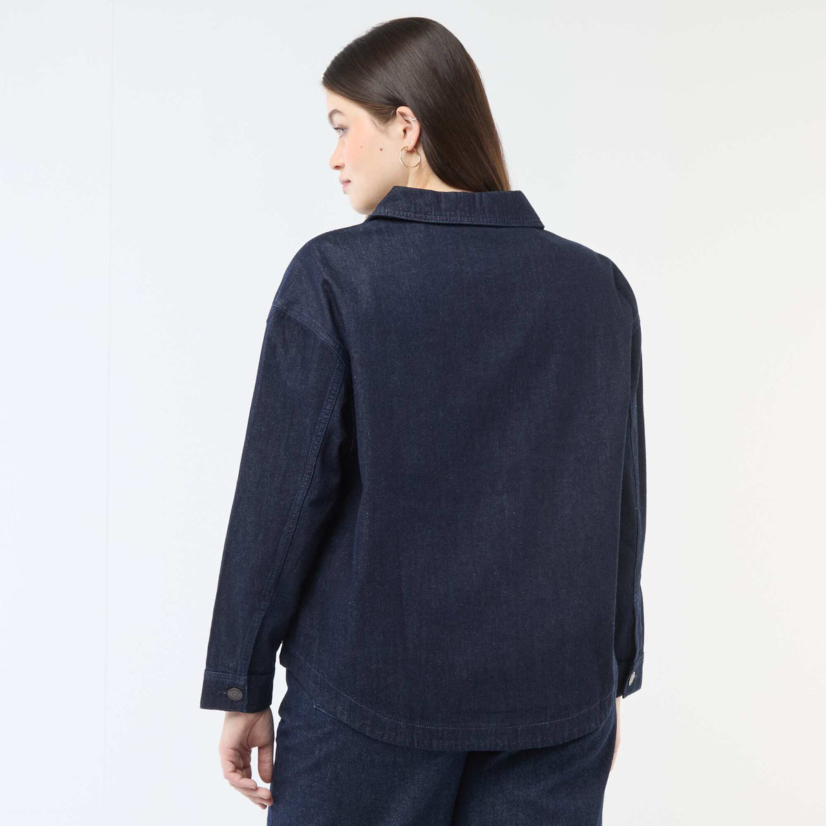 Blusa recta en jean AZUL
