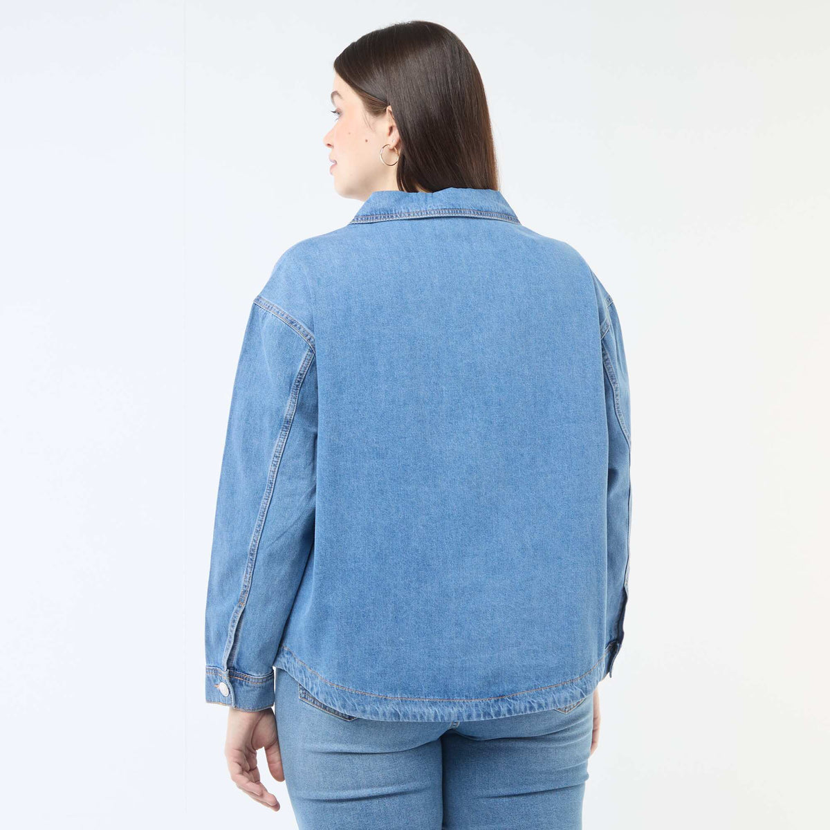 Blusa recta de jean AZUL