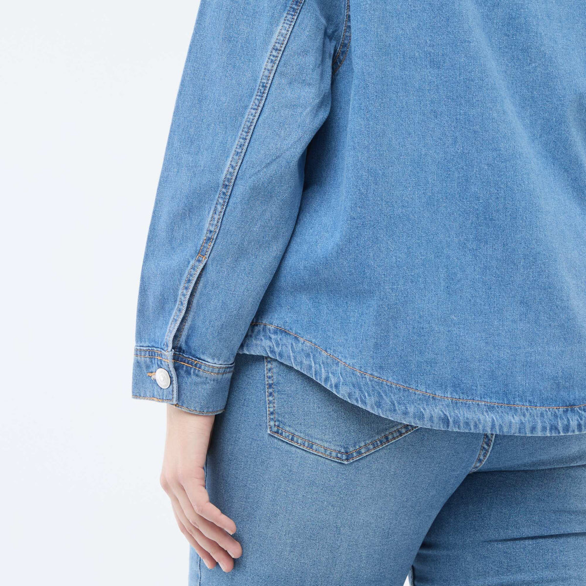 Blusa recta de jean AZUL