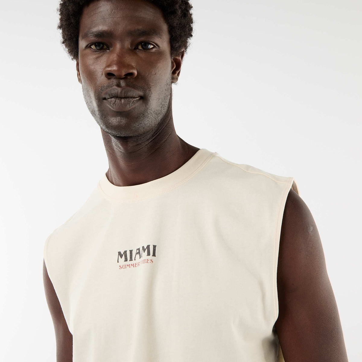 Camiseta de tirantes estampada por ambos lados BLANCO