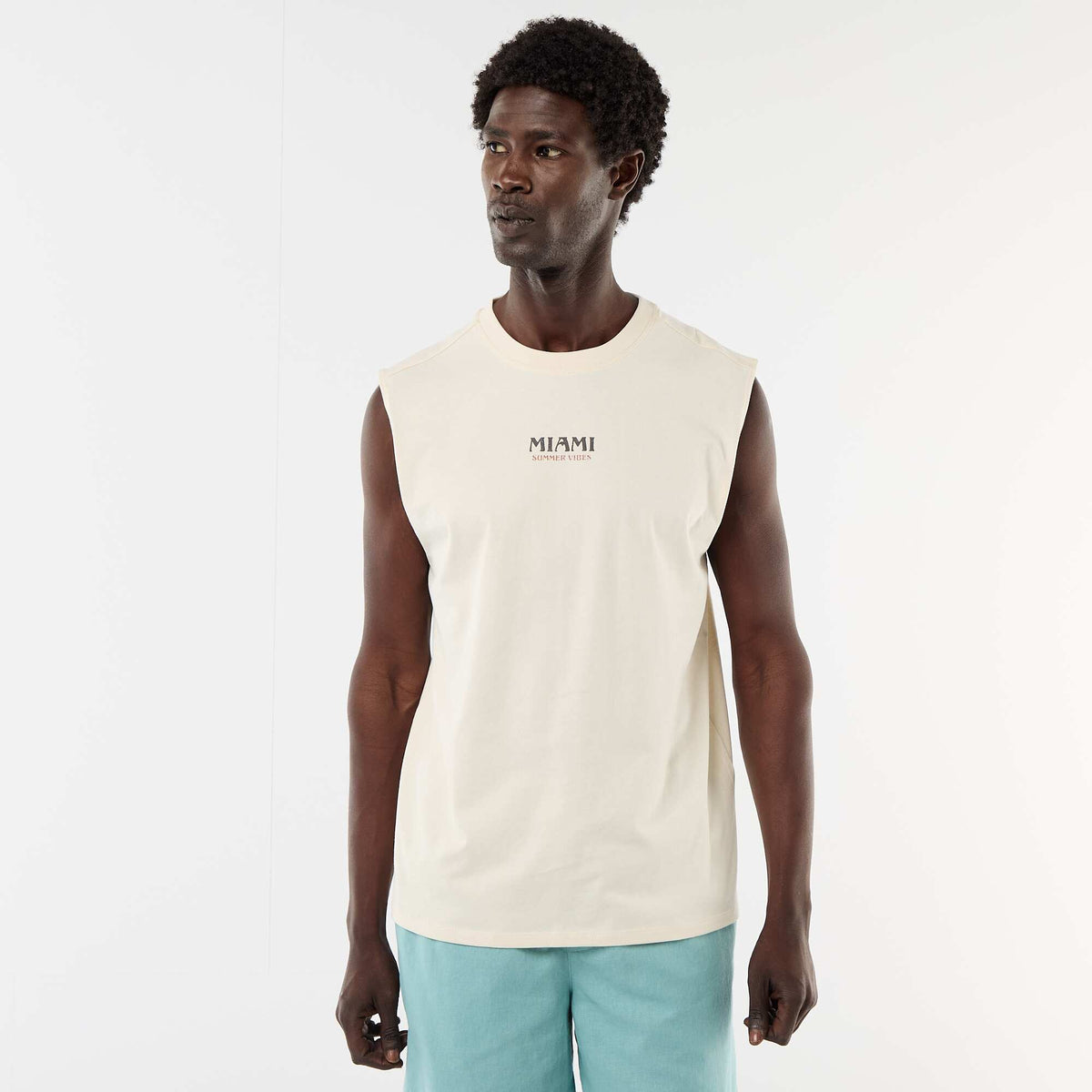Camiseta de tirantes estampada por ambos lados BLANCO