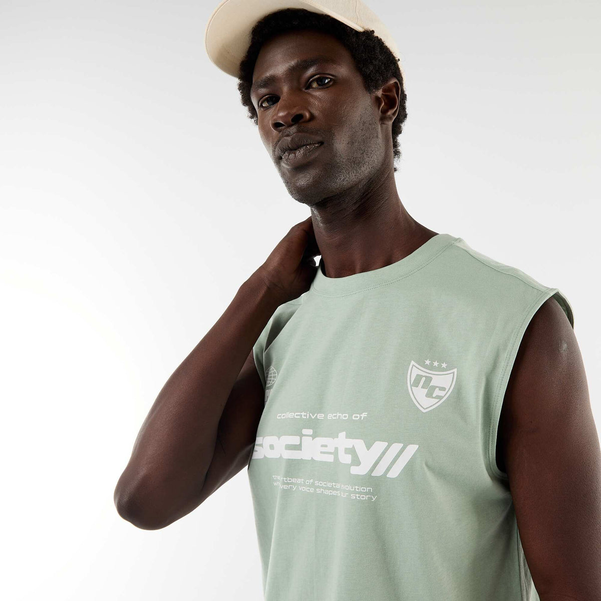 Camiseta de tirantes estampada por ambos lados VERDE