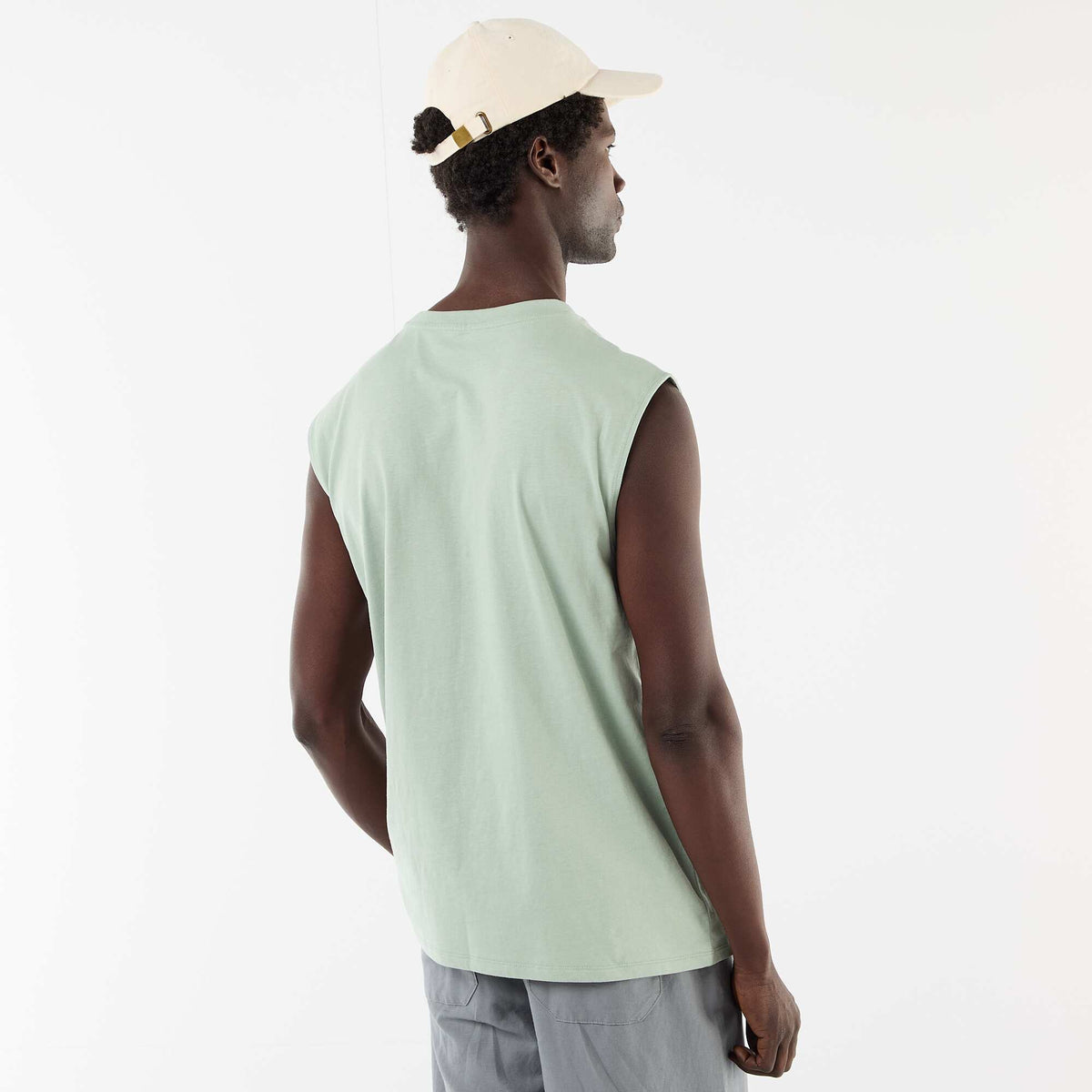 Camiseta de tirantes estampada por ambos lados VERDE