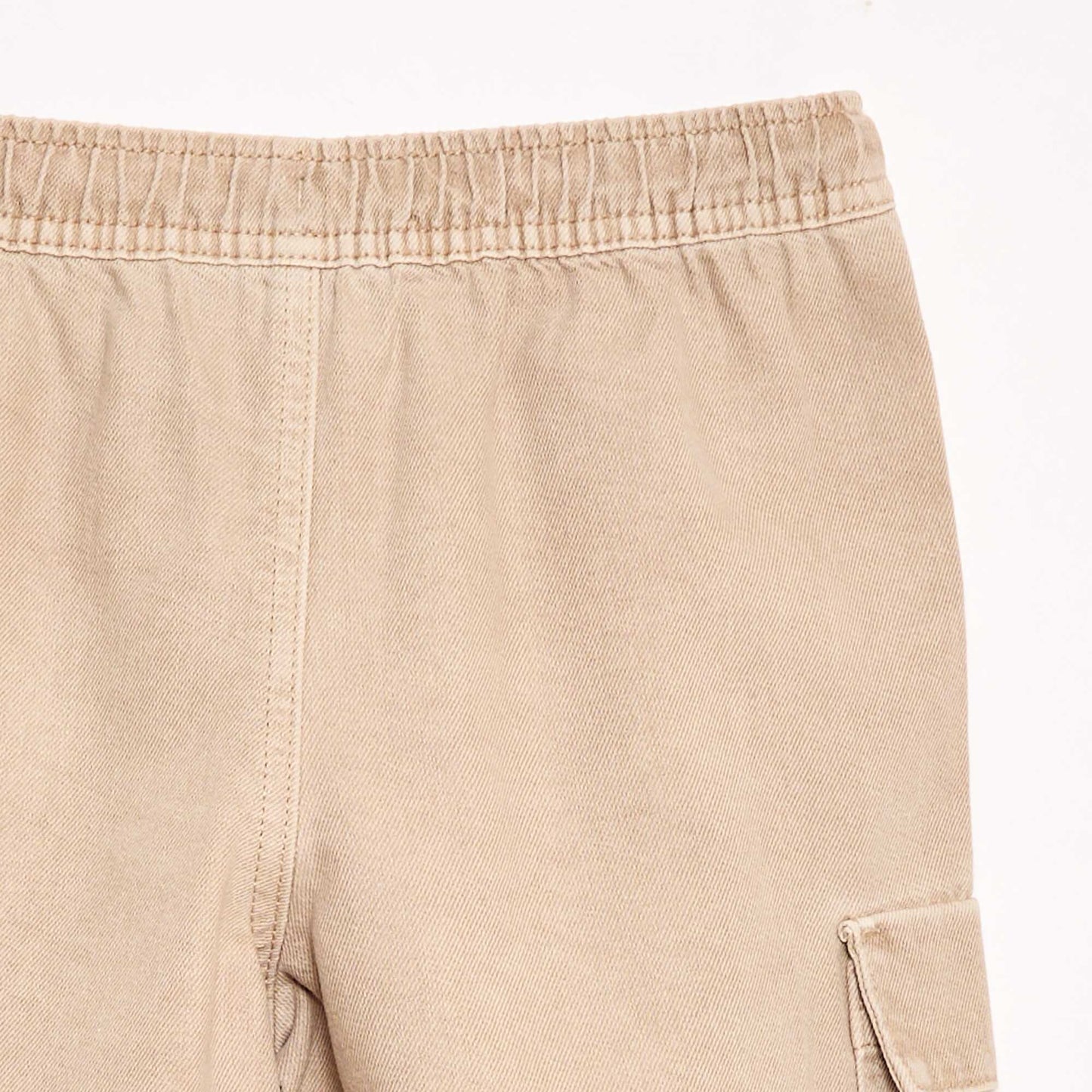 Bermuda liso con cordón en algodón BEIGE