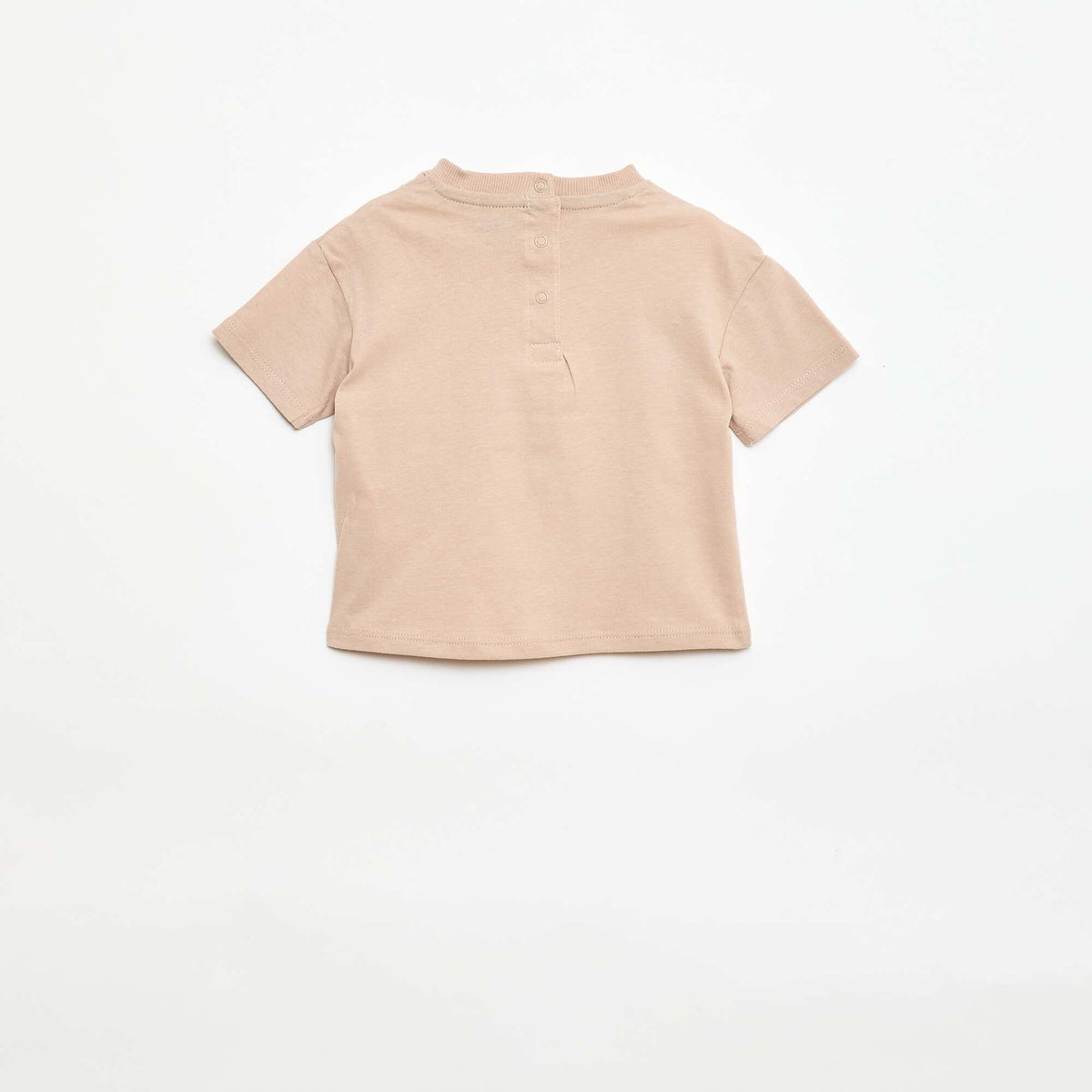 Camiseta de manga corta con bolsillo en el pecho estampado BEIGE
